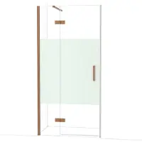 Maxaro Diamond Douchedeur | 100 cm Koper Helder met matte strook Draaideur