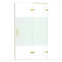 Maxaro Diamond Douchedeur | 120 cm Goud Helder met matte strook Draaideur