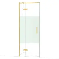 Maxaro Diamond Douchedeur | 80 cm Goud Helder met matte strook Draaideur