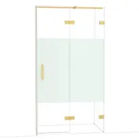 Maxaro Diamond Douchedeur | 110 cm Goud Helder met matte strook Draaideur