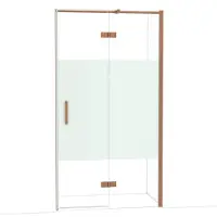 Maxaro Diamond Douchedeur | 110 cm Koper Helder met matte strook Draaideur