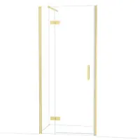 Maxaro Diamond Douchedeur | 90 cm Lichtgoud Helder glas Draaideur