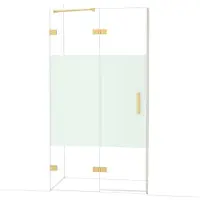Maxaro Diamond Douchedeur | 110 cm Goud Helder met matte strook Draaideur