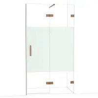 Maxaro Diamond Douchedeur | 110 cm Koper Helder met matte strook Draaideur