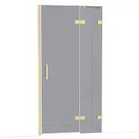 Maxaro Diamond Douchedeur | 100 cm Lichtgoud Rookglas Draaideur