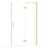 Maxaro Diamond Douchedeur | 120 cm Goud Helder glas Draaideur