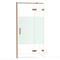 Maxaro Diamond Douchedeur | 100 cm Koper Helder met matte strook Draaideur