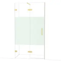 Maxaro Diamond Douchedeur | 110 cm Lichtgoud Helder met matte strook Draaideur