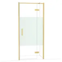 Maxaro Diamond Douchedeur | 90 cm Goud Helder met matte strook Draaideur