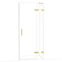 Maxaro Diamond Douchedeur | 90 cm Goud Helder glas Draaideur