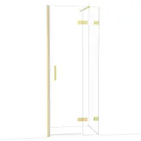 Maxaro Diamond Douchedeur | 80 cm Lichtgoud Helder glas Draaideur