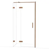 Maxaro Diamond Douchedeur | 100 cm Koper Helder glas Draaideur