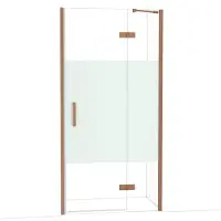 Maxaro Diamond Douchedeur | 100 cm Koper Helder met matte strook Draaideur