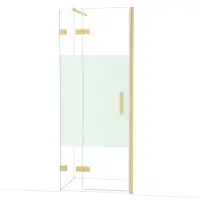 Maxaro Diamond Douchedeur | 80 cm Goud Helder met matte strook Draaideur