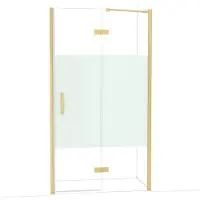 Maxaro Diamond Douchedeur | 110 cm Goud Helder met matte strook Draaideur