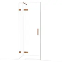 Maxaro Diamond Douchedeur | 80 cm Koper Helder glas Draaideur