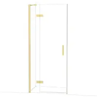 Maxaro Diamond Douchedeur | 90 cm Lichtgoud Helder glas Draaideur