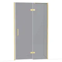 Maxaro Diamond Douchedeur | 120 cm Lichtgoud Rookglas Draaideur