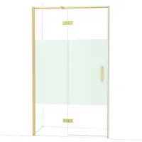 Maxaro Diamond Douchedeur | 120 cm Goud Helder met matte strook Draaideur