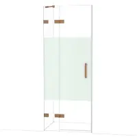 Maxaro Diamond Douchedeur | 80 cm Koper Helder met matte strook Draaideur
