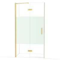 Maxaro Diamond Douchedeur | 110 cm Goud Helder met matte strook Draaideur
