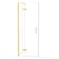 Maxaro Diamond Douchedeur | 80 cm Lichtgoud Helder glas Draaideur