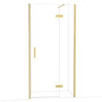 Maxaro Diamond Douchedeur | 100 cm Goud Helder glas Draaideur