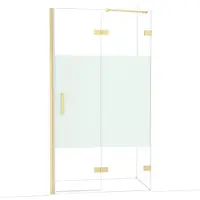 Maxaro Diamond Douchedeur | 110 cm Lichtgoud Helder met matte strook Draaideur