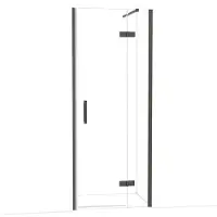Maxaro Diamond Douchedeur | 80 cm Zwart chroom Helder glas Draaideur
