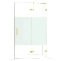 Maxaro Diamond Douchedeur | 120 cm Lichtgoud Helder met matte strook Draaideur