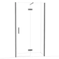 Maxaro Diamond Douchedeur | 110 cm Zwart metaal Helder glas Draaideur