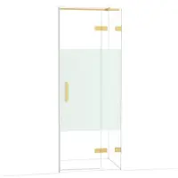 Maxaro Diamond Douchedeur | 80 cm Goud Helder met matte strook Draaideur