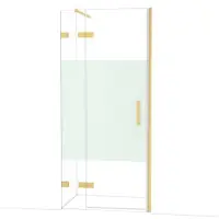 Maxaro Diamond Douchedeur | 90 cm Goud Helder met matte strook Draaideur