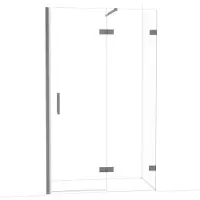 Maxaro Diamond Douchedeur | 120 cm Zwart metaal Helder glas Draaideur