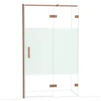 Maxaro Diamond Douchedeur | 120 cm Koper Helder met matte strook Draaideur
