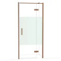Maxaro Diamond Douchedeur | 90 cm Koper Helder met matte strook Draaideur