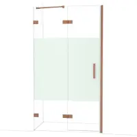 Maxaro Diamond Douchedeur | 110 cm Koper Helder met matte strook Draaideur