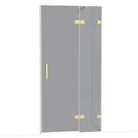 Maxaro Diamond Douchedeur | 100 cm Lichtgoud Rookglas Draaideur