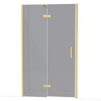 Maxaro Diamond Douchedeur | 120 cm Goud Rookglas Draaideur