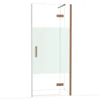Maxaro Diamond Douchedeur | 90 cm Koper Helder met matte strook Draaideur