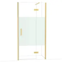 Maxaro Diamond Douchedeur | 100 cm Goud Helder met matte strook Draaideur