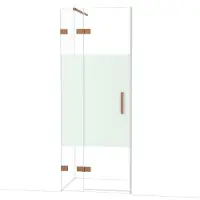 Maxaro Diamond Douchedeur | 80 cm Koper Helder met matte strook Draaideur