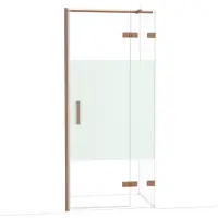 Maxaro Diamond Douchedeur | 90 cm Koper Helder met matte strook Draaideur