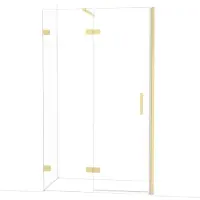 Maxaro Diamond Douchedeur | 120 cm Lichtgoud Helder glas Draaideur
