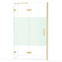Maxaro Diamond Douchedeur | 120 cm Goud Helder met matte strook Draaideur