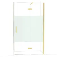Maxaro Diamond Douchedeur | 120 cm Lichtgoud Helder met matte strook Draaideur