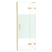Maxaro Diamond Douchedeur | 80 cm Goud Helder met matte strook Draaideur