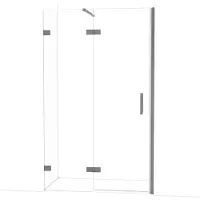 Maxaro Diamond Douchedeur | 120 cm Zwart metaal Helder glas Draaideur