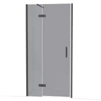 Maxaro Diamond Douchedeur | 100 cm Zwart chroom Rookglas Draaideur