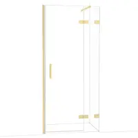 Maxaro Diamond Douchedeur | 90 cm Lichtgoud Helder glas Draaideur